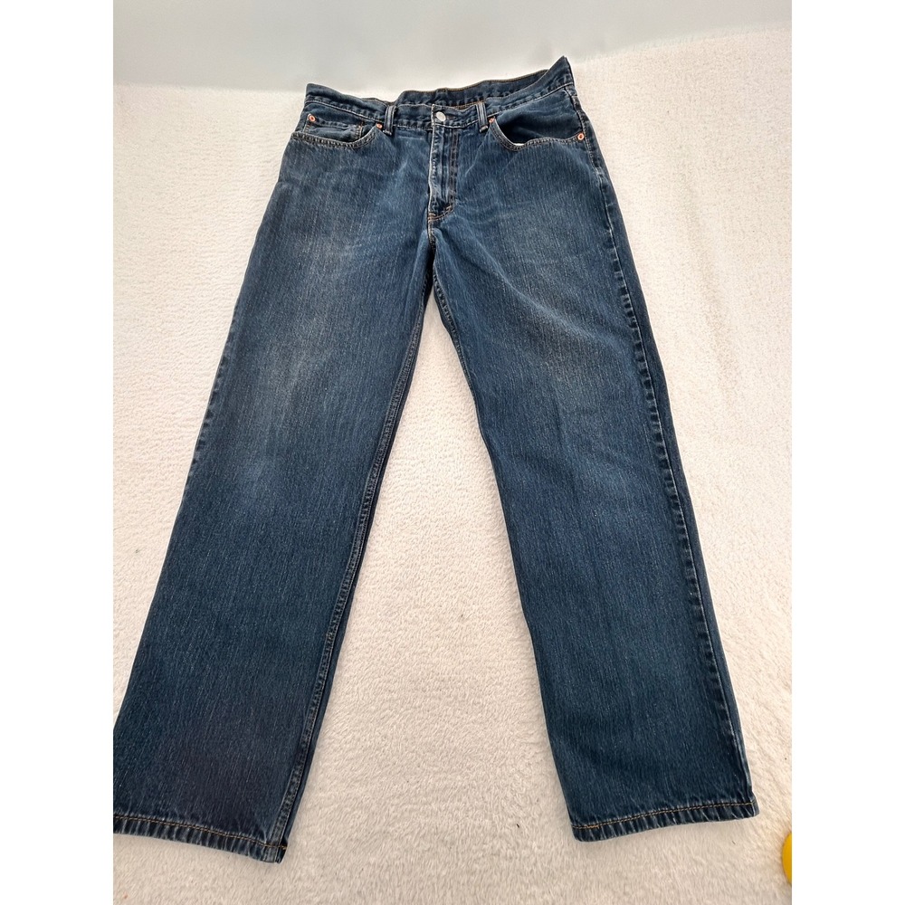 Levis 550 Relaxed Fit Jeans Mens 36x32 Blue Denim Tapered Leg Unique Red Tab